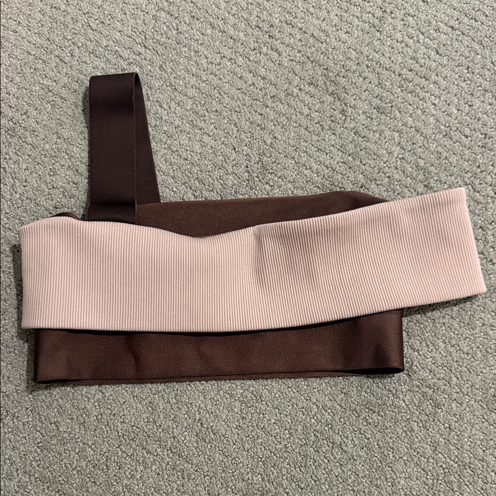 Elegant Brown and Pink Women's Crop Top